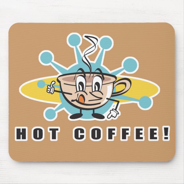 retro hot coffee design mouse mat (Front)