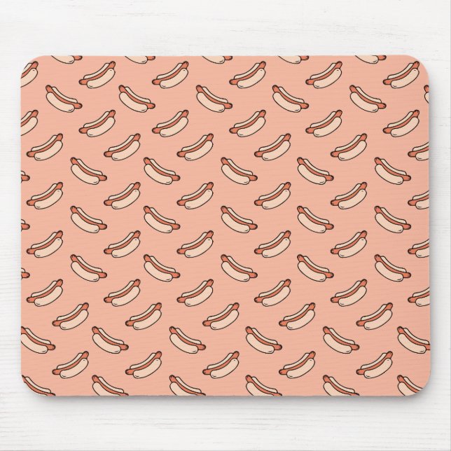 Retro Hot Dog Seamless Pattern Mouse Mat (Front)
