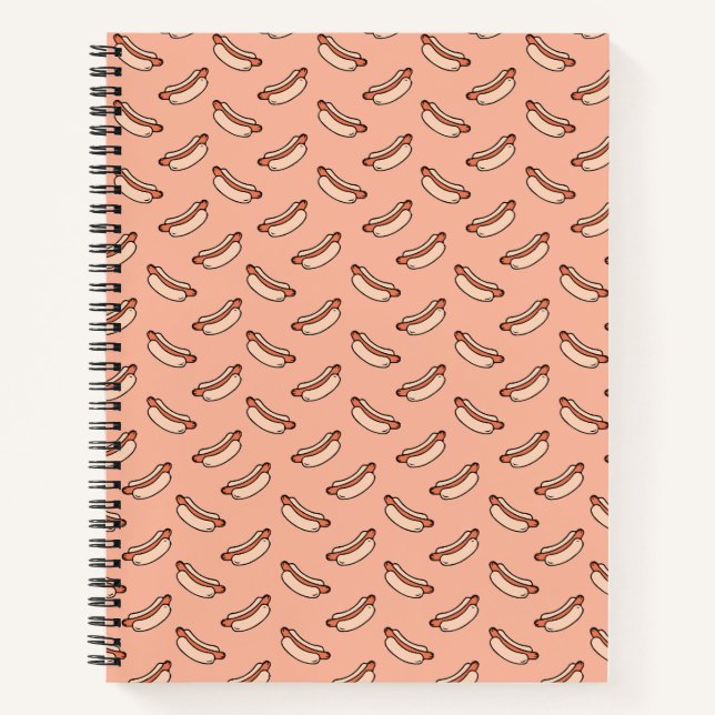 Retro Hot Dog Seamless Pattern Notebook (Front)