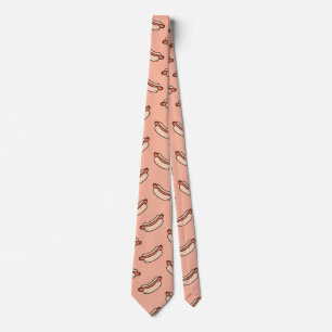 Retro Hot Dog Seamless Pattern Tie
