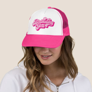Retro Hot Pink Birthday Girl Trucker Hat