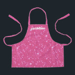 Retro Hot Pink Glitter Sparkle Personalised Name Apron<br><div class="desc">Retro Hot Pink Glitter Sparkle Personalised Name Apron</div>