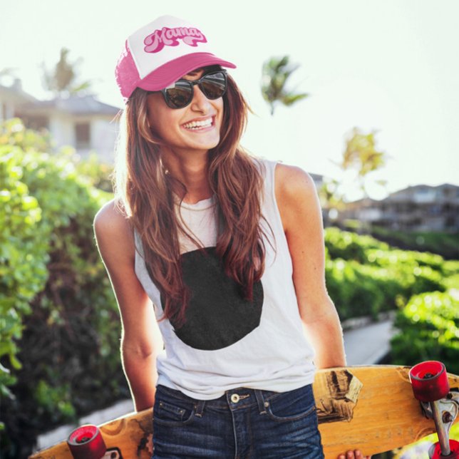 Retro Hot Pink Mama Trucker Hat (Retro Hot Pink Mama Trucker Hat)