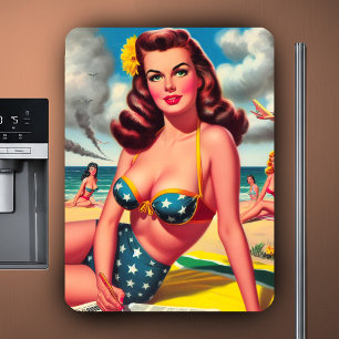 Retro Hot Vintage Beach Pin up Magnet