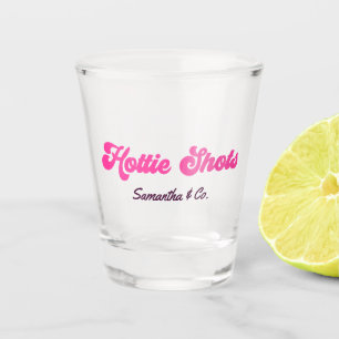 Retro Hottie Shots Hot Pink Bachelorette Party Shot Glass
