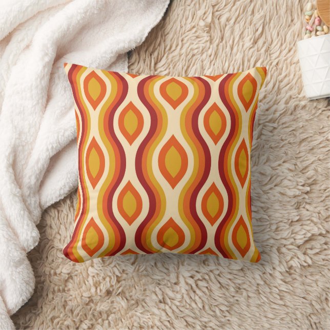 Retro Hourglass Ogee in orange, Yellow Pattern  Cushion (Blanket)