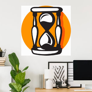 Retro Hourglass Timer Minimalist Time Poster