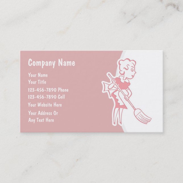 Retro Housekeeper Business Cards (Front)