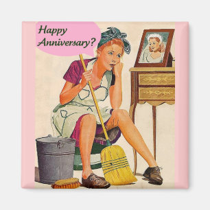 Retro Housewife Anniversary Magnet