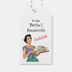 Retro Housewife Bridal Shower Gift Tag