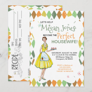 Retro Housewife Bridal Shower Invitation