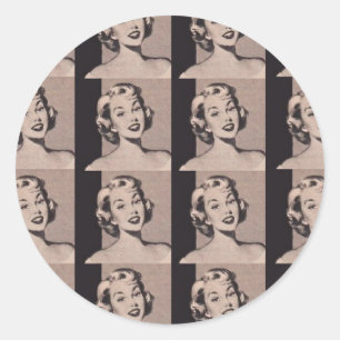 Retro Housewife Classic Round Sticker