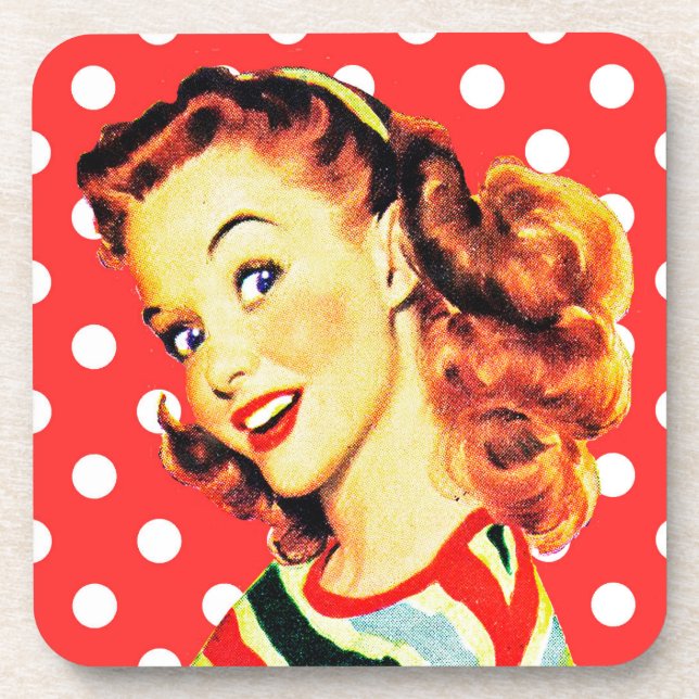 Retro Housewife Coaster (Front)