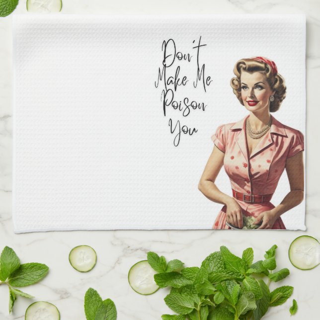 Retro Housewife Flour Sack Towel - Kitchen Towel (Folded)