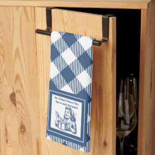 Retro Housewife Funny Plaid Kitchen Towel 