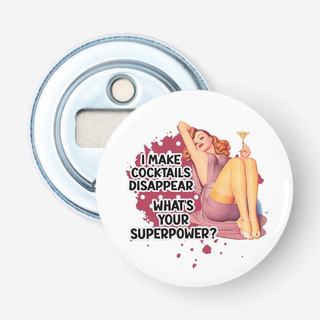 Retro Housewife Humour Drinking Joke Bottle Opener (Front)