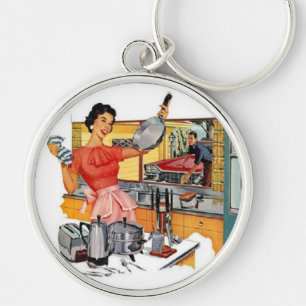 Retro Housewife Key Ring