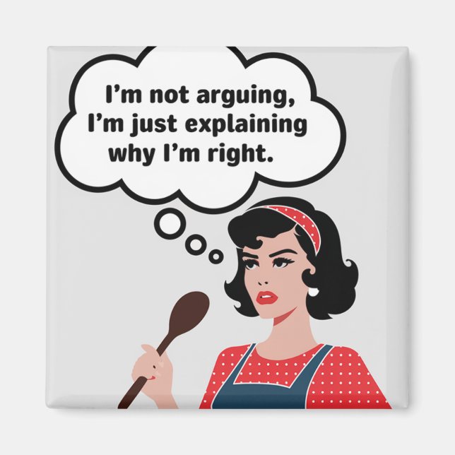 Retro Housewife Magnet Funny Humour  (Front)