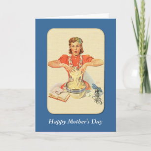 Retro Housewife Mother's Day Card