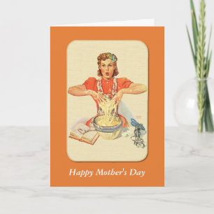 Retro Housewife Mother's Day Card