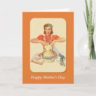 Retro Housewife Mother's Day Card