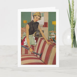 Retro Housewife - Never Ending Vacuuming, Card