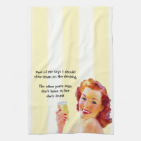 Retro Housewife with Cocktail Funny Drunk Quote