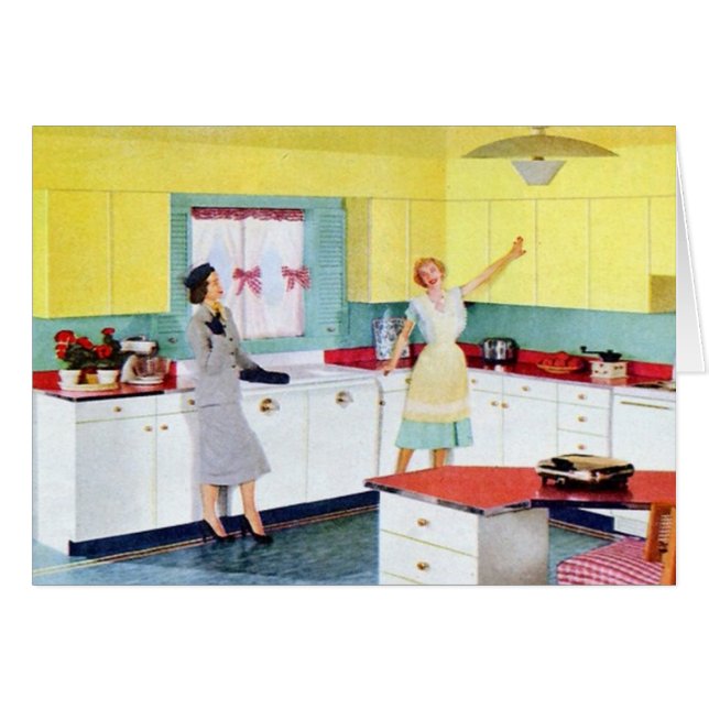 Retro Housewives in Kitchen (Front Horizontal)