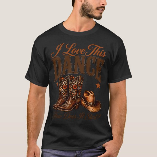 Retro How Does This Dance Start Line Dancer T-Shirt (Front)