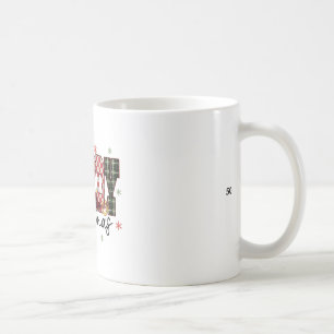 Retro Howdy Christmas Western Cowboy Boots Checker Coffee Mug