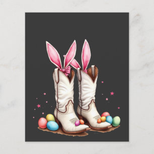 Retro Howdy Easter Funny Cowboy Boots Easter Egg Flyer