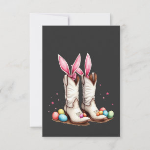 Retro Howdy Easter Funny Cowboy Boots Easter Egg Thank You Card