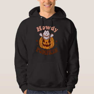 Retro Howdy Pumpkin Fall Autumn Western Halloween  Hoodie