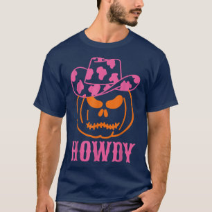 Retro Howdy Pumpkin Fall Autumn Western Halloween  T-Shirt