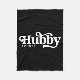 Retro Hubby Wifey Matching Groovy Personalized T S Fleece Blanket