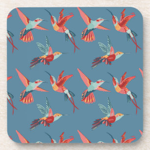 Retro Hummingbird Pattern Coaster
