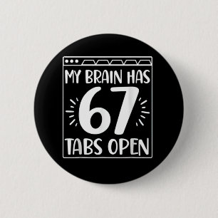 Retro Humor My Brain Has Joke Silly Mixed 6 Cm Round Badge
