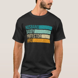 Retro Husband Daddy Protector Hero Father s Day Fo T-Shirt