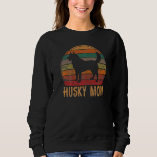 Retro Husky Mum Dog Mother Pet Siberian Huskies M Sweatshirt