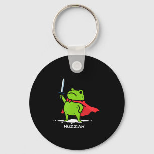 Retro Huzzah Frog Knight Funny Sword Meme Quote Me Key Ring