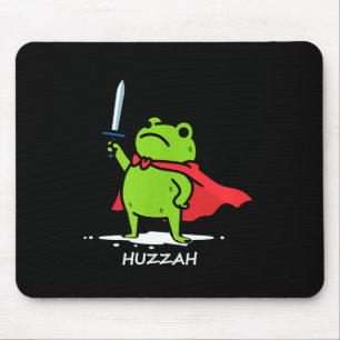 Retro Huzzah Frog Knight Funny Sword Meme Quote Me Mouse Mat