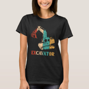 Retro Hydraulic Loader Backhoe Driver Excavator Op T-Shirt