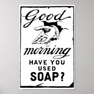retro hygiene ad  about washing your hands poster