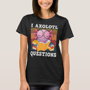 Retro I Axolotl Question Blue Salamander Kids Mom  T-Shirt