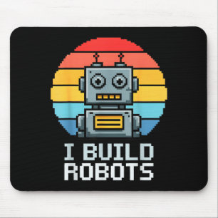 Retro I Build Robots Robotics Engineering Ai Tech  Mouse Mat