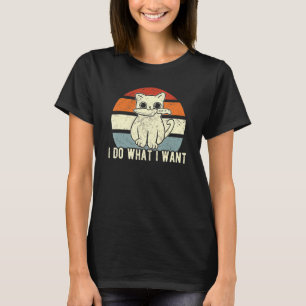 Retro I Do What I Want Killer Cat With Knife T-Shirt