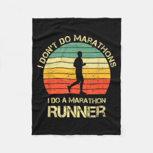 Retro I Don't Do Marathons I Do A Marathon Runner  Fleece Blanket
