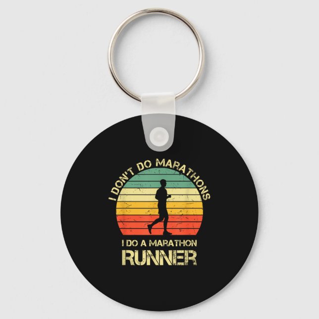 Retro I Don't Do Marathons I Do A Marathon Runner  Key Ring (Front)