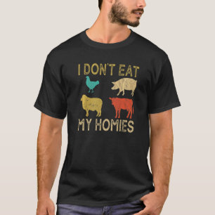 Retro I Don't Eat My Homies Men Women Vegan Vegeta T-Shirt