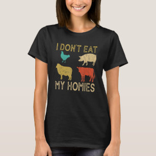 Retro I Don't Eat My Homies Men Women Vegan Vegeta T-Shirt